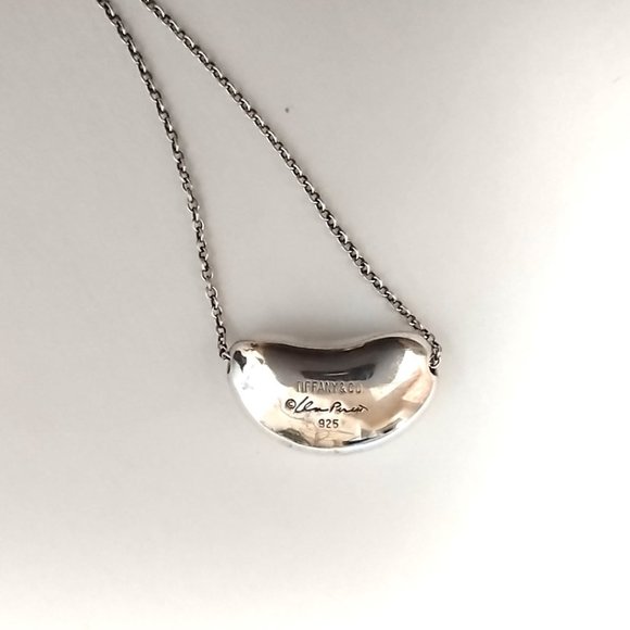 Tiffany Elsa Peretti Bean 18mm Necklace & 9mm Earrings Set Sterling Silver 925 - Picture 5 of 12
